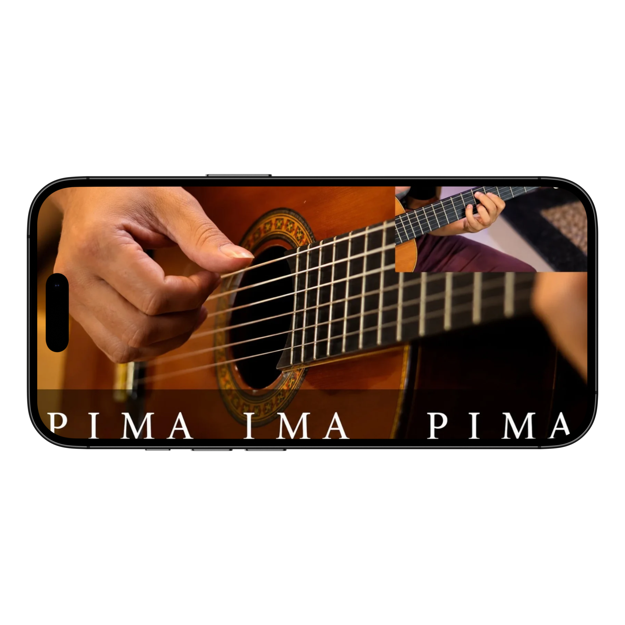 Aula prática da Escola de Violão no celular